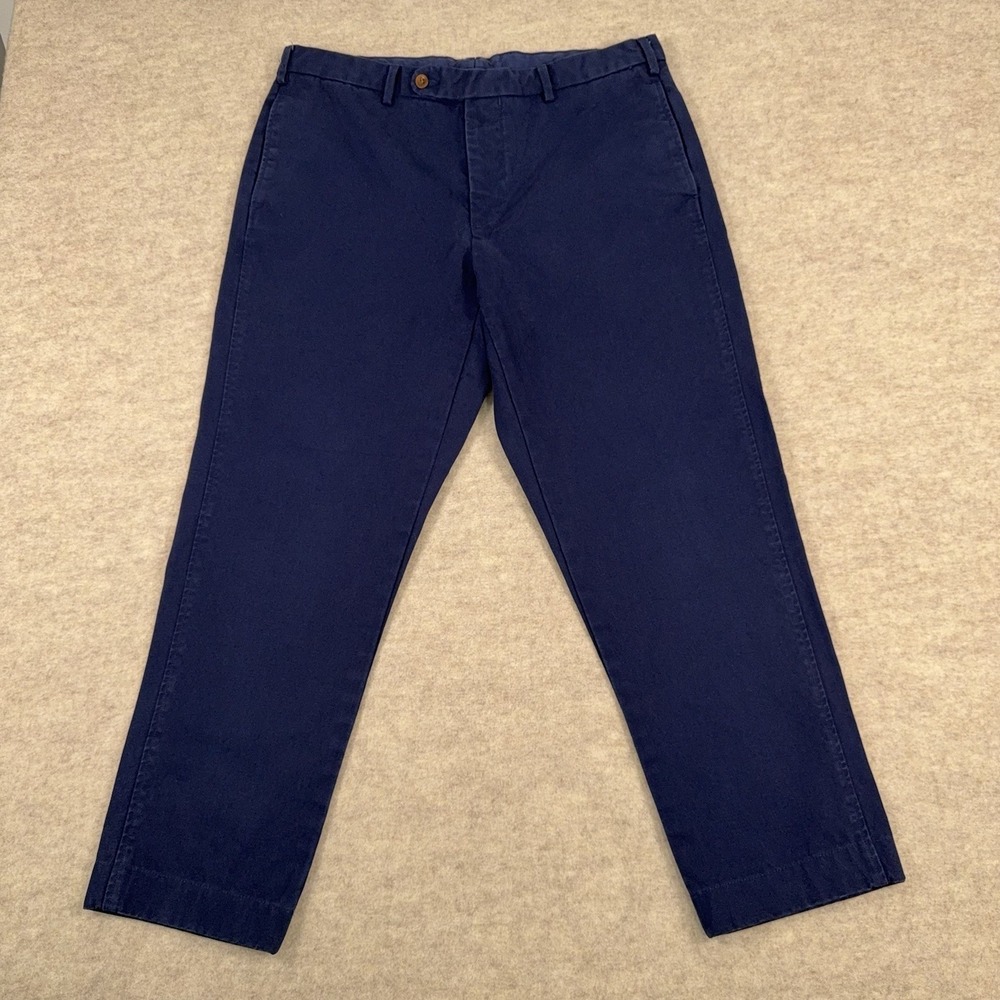Sid Mashburn Garment Dyed Canvas Trouser Blue Mens 36 Cotton Pants Fits *35x27*